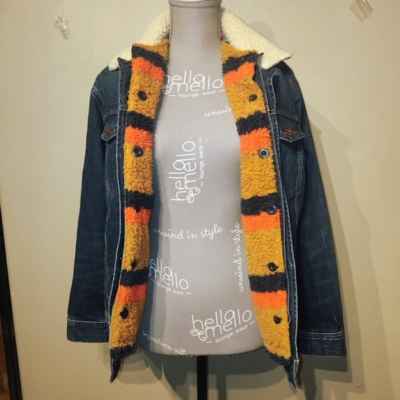 Madewell x KULE Sherpa Denim Jean Jacket Oversized Limited Edition Size Small - Picture 3 of 12